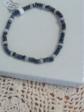 Lapis Lazuli And Chalcedony Stretch Bracelet